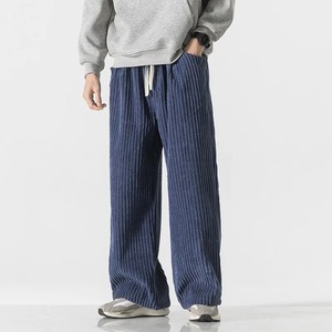 Pantalons décontractés pour hommes Streetwear Pantalons droits en velours côtelé Pantalons amples à jambes larges de couleur unie vintage pour hommes Pantalons Harem pour couples - Product Image 5
