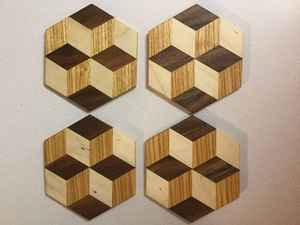 Juego clásico de bandeja de posavasos con incrustaciones de fregona de 6 piezas, diseño único de incrustaciones de hueso hecho directamente de madera india, alfombrillas acrílicas para decoración del hogar - Product Image 3