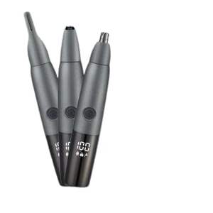 Tondeuse électrique sans douleur à double lame LED 3-en-1 pour oreilles, nez, poils du visage et sourcils, facile à nettoyer et étanche pour usage domestique et en camping-car - Product Image 5