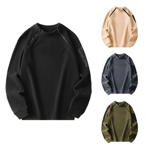 Automne hommes sweat pull chaud couleur unie demi fermeture éclair pull décontracté à manches longues hommes sweats - Product Image 1