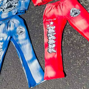 Conjuntos Deportivos Extra Grandes para Hombre, de Algodón, para Invierno, con Estampado, Bordado Desgastado, Sudadera con Capucha, Conjuntos Deportivos Lavados al Ácido - Product Image 5