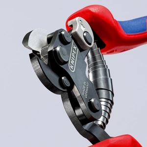 Knipex Burnished <b>Wire</b> Rope Cutter with Multi-Component Grips Handles for Tyre Cords Scissor & Shear Product - Product Image 2