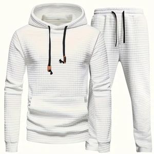 Ensembles de survêtements à capuche pour hommes pullover grande taille hiver couleur unie et motif survêtement hommes vente en gros - Product Image 3