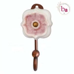 Moroccan Gold Hand Painted Crackle Glaze Antique Wall Mounted <b>Coat</b> <b>Hook</b> Iron and Brass Cast <b>Door</b> Knobs - Product Image 1