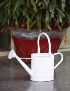 Grand arrosoir décoratif en métal avec conception à double prise et finition mate lisse pour une utilisation facile dans les jardins domestiques - Product Image 1