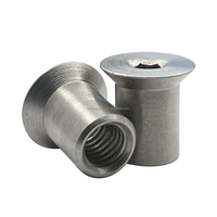 Vis à bois pour meubles en acier inoxydable A1 poli, à tête fraisée, avec écrou à six pans creux, M10*20mm