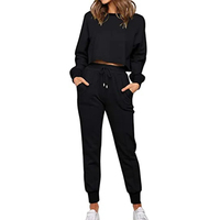Ensemble de survêtements à capuche 2 pièces pour hommes, sweat-shirt à manches longues et pantalon de jogging, tenues d'automne, surdimensionné, éco-responsable, yoga