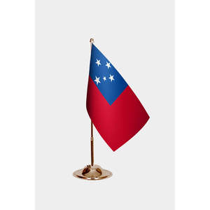 Banderas de Escritorio de Samoa con Logotipo Personalizado, Impresión Digital, Asta de Aluminio, para Seguros de Automóviles, Educación, con Nailon, Plástico, Poliéster y Seda - Product Image 2