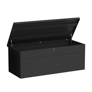 Boîte <span class=keywords><strong>de</strong></span> rangement <span class=keywords><strong>de</strong></span> <span class=keywords><strong>jardin</strong></span> <span class=keywords><strong>en</strong></span> <span class=keywords><strong>acier</strong></span> galvanisé, <span class=keywords><strong>coffre</strong></span> à outils <span class=keywords><strong>de</strong></span> <span class=keywords><strong>jardin</strong></span> personnalisé, noir, grande capacité, design industriel moderne, rangement extérieur pour patio - Product Image 1
