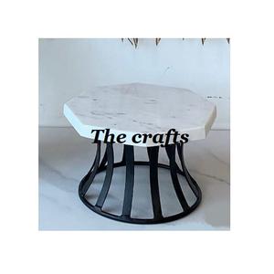 Marble <b>Cake</b> Stand With Black Iron Base High Quality Dessert Sweets Server <b>Cake</b> Stand For <b>Wedding</b> And Party Use - Product Image 1