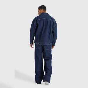 Jean baggy noir uni respirant le plus vendu, coupe bootcut en denim délavé vintage, idéal été, hiver, automne, printemps, personnalisable avec logo OEM - Product Image 3