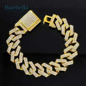 Venta caliente 18MM 18K chapado en oro 925 Plata VVS Moissanite Diamond Iced Cuban Link Bracelet - Product Image 3
