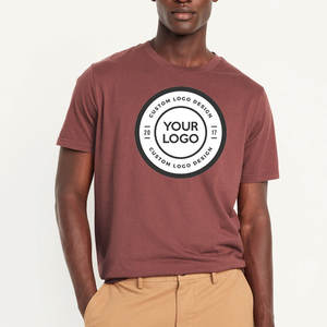 T-shirt pour homme en coton 100% uni bleu personnalisé avec logo OEM en gros - Product Image 4