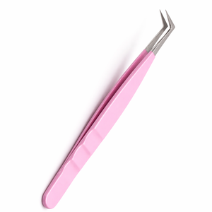 แหนบต่อขนตาปลายแอลสีชมพู ยี่ห้อ Pink Precision Lash ใช้งานง่ายสำหรับการต่อขนตาแบบพัดและเพิ่มวอลลุ่ม - Product Image 1