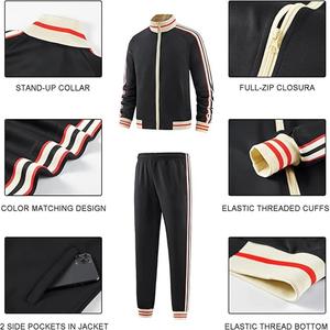 Men's Tracksuit Jacket and <b>Pant</b> Set with Zipper Front Custom Color Classic Fit Ribbed Cuffs and Bottom - Product Image 6