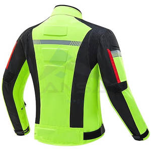 Chaqueta de Motociclista para Hombre, con Protección, Impermeable, Cortavientos, para Verano, Verde de Alta Visibilidad - Product Image 3