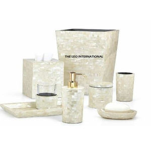 Nouvelle dernière collection d'ensembles de salle de bain en métal en acier inoxydable nacre pour la décoration d'hôtel à la maison de luxe moderne - Product Image 5