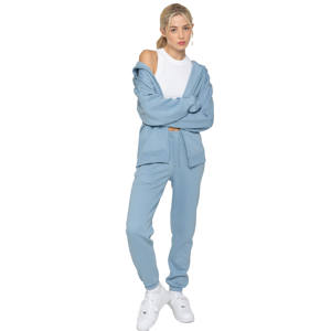 Ensemble de survêtement pour femme avec logo personnalisé, pantalon de jogging à fermeture éclair, 100% coton, respirant, séchage rapide, écologique, survêtement unisexe - Product Image 2