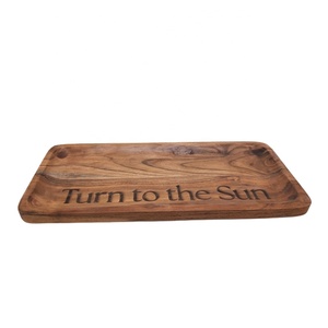 Acacia Wooden Rectangle Serving Tray Natural Finishing Standard Size Platter and Dish for Serving and <b>Tabletop</b> Decoration - Product Image 1