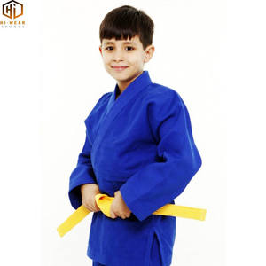 ชุดยูโดเด็กผ้าฝ้ายสีฟ้า100% - Product Image 1