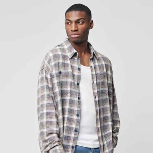 2024 Tùy Chỉnh Màu Sắc Sọc Kiểm Tra Flannel Áo Sơ Mi Quá Khổ Kiểm Tra Áo Sơ Mi Chất Lượng Cao Cho Nam Giới - Product Image 3