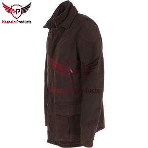 Veste en cuir nubuck pour hommes Marron-Vêtements d'extérieur de qualité supérieure de style vintage pour hommes Look vieilli marron classique - Product Image 2