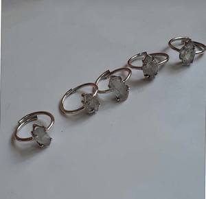 Herkimer Raw Jewelry <b>Ring</b> Sterling Silver <b>Gold</b> Plated Bezel Setting Natural Stone IGI Certified <b>Vintage</b> Wedding Party Accessory - Product Image 3