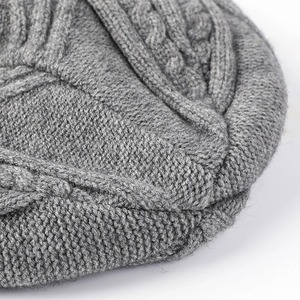 Gorro de punto cálido de invierno de lana 100% Unisex, gorros de invierno sólidos a la moda para hombres y mujeres, gorro informal - Product Image 6