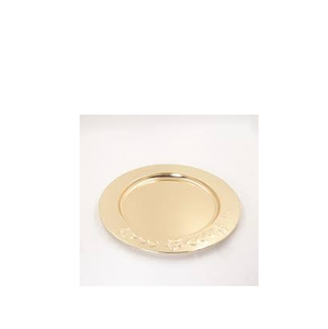 Assiettes de chargeur en laiton avec assiettes de chargeur à jante dorée pour mariage et ustensiles de cuisine et restaurants - Product Image 1