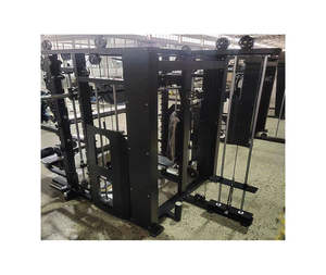 Equipo de Gimnasio Multifuncional DN109, Máquina Smith con Banco, Construcción de Acero para Ejercicios de Brazos, Tríceps y Pecho - Product Image 3