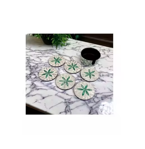 Sous-verres en forme de rond Sous-verres décoratifs blancs de bureau de cuisine à un prix abordable - Product Image 1