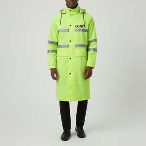 Chaqueta Impermeable de Seguridad Reflectante de Poliéster con Cinta Reflectante Personalizada, Chaqueta Larga Impermeable para Trabajo - Product Image 1
