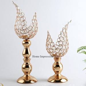 Admirable Designer Heavy Duty Métal Argent Brillant Poli Base Avec 3 Compartiments Bougeoirs En Cristal Et Bocaux De L'Inde - Product Image 3