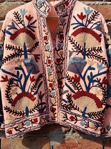 Suzani Embroidery <b>Women</b> Jacket, Floral Jacket ,Kantha Vintage Handmade Jackets Coat, Designer <b>Kimono</b> Jackets for Girls - Product Image 6