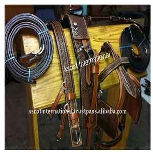 Harnais de conduite de cheval en cuir véritable personnalisé en gros équipement de course d'équitation durable - Product Image 6