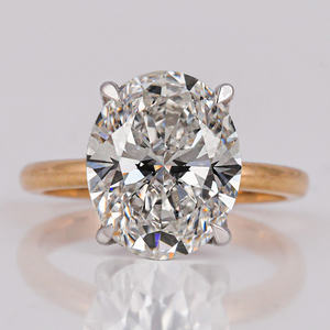 Luxueux platine ovale coupe laboratoire cultivé diamant pleine éternité bague de mariage classique luxe cadeau de mariage pour les femmes - Product Image 1