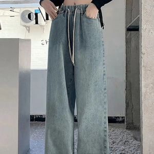 Jambe droite gris pantalons de survêtement femmes pantalon tenue automne taille haute pantalon ample Baggy blanc cravate teinture survêtement pantalons de survêtement - Product Image 1