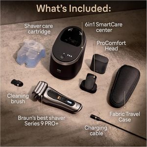 Afeitadora Eléctrica Braun Serie 9 PRO+ para Hombre, 5 Elementos de Afeitado Pro, Centro SmartCare 6 en 1, Afeitadora en Seco o Húmedo, Base de Carga 9597cc - Product Image 3