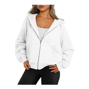 Sudaderas con capucha de poliéster de alta calidad para mujer, chaqueta con capucha de alta calidad con logotipo impreso bordado para mujer, venta al por mayor - Product Image 3