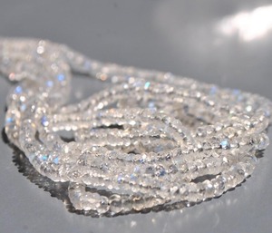 AA + grado Arco Iris piedra lunar labradorita blanca 3,5-4mm 8 cm cuentas de piedras preciosas naturales certificadas por terceros para cuentas de pluma - Product Image 6