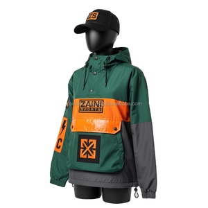 Veste coupe-vent en nylon premium pour femmes 150 GSM en panneaux de couleur vert orange gris avec logo brodé personnalisé Veste pour femmes - Product Image 4