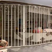 Porte coulissante manuelle commerciale en polycarbonate transparent, pliante, isolante thermiquement, étanche, moderne, pour extérieur et appartement