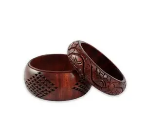 Beautiful Design Wooden Bangles and Bracelets for Women and Girls Artificial Fashion Jewelry Unisex Traditional Bangles