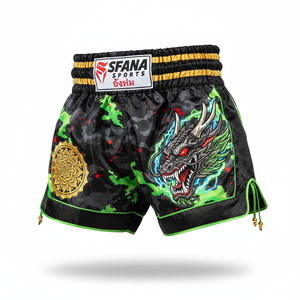 Shorts de Muay Thai pour hommes SFANA SPORTS de haute qualité, respirants, durables, légers, à séchage rapide, conçus pour le kickboxing et le MMA - Product Image 1