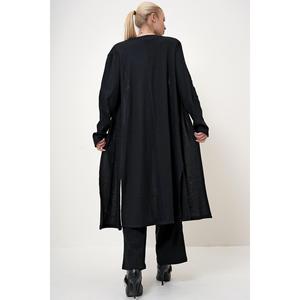 Blusa da donna con spalline nere imbottite da bici e Cardigan Set completo Prm1062