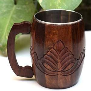 Taza de Café de Madera Artesanal de Estilo Antiguo de Lujo TIMELESS CRAFT, con Asa, Colores Personalizables, Logotipo para Regalos Empresariales - Product Image 2