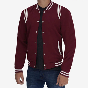 2025 Top tendance Logo personnalisé toile vestes universitaires pour hommes coupe régulière tenue décontracté col montant avant Logo Placement haut - Product Image 5