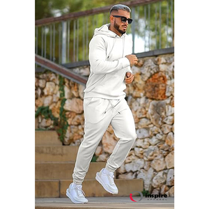 Costumes de jogging de sport avec logo personnalisé pour hommes Nouveau design PULLOVER Poche pour téléphone à fermeture éclair latérale Techniques de lavage en polaire Taille réglable pour hommes - Product Image 2