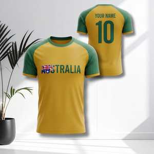 Set di Maglie da Calcio Ispirate all'Australia con Nome e Numero Personalizzati, Maglie per Tifosi per il Giorno della Partita, Accessori Personalizzabili - Product Image 1