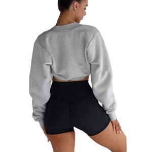 2032 nuevo estilo OEM ODM OEM de gran tamaño ropa activa ropa polar Crop Jumper mujeres Bolero suéter sudadera - Product Image 3